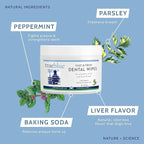 TrueBlue Parsley & Peppermint Fast and Fresh Dog Dental Wipes – Pre-Moistened Teeth Cleaning Pads - Non-Toxic, All-Natural Tooth Cleansing– 50 Count