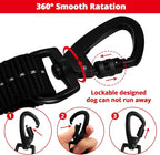 Rope Dog Leash 6 FT: Heavy Duty Leashes with Swivel Lockable Hook Reflective Threads Bungee and Padded Handle - Dog Lead for Large Small Medium Dogs Outside Walking Hiking Red