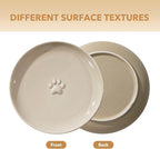 Havniva Elevated Cat Bowls, Cat Food and Water Bowl Set, Ceramic Cat Bowl | Raised Cat Food Bowls, Whisker Friendly, 5.6” Shallow Cat Dishes, Wide Cat Plates, Non-Slip Wood Stand, Two Heights