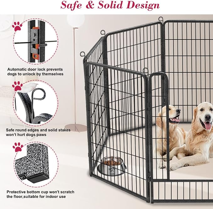 Dog Playpen, 40 inch 14 Panels Dog Pen Indoor Pet Dog Fence Outdoor for Yard Metal Puppy Playpen Pet Exercise Pen Rustproof Portable Dog Fence for RV Camping