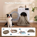 ChiXnuggle Orthopedic Dog Bed, Washable Cover, Faux Fur Bolster Pet Couch | waterproof,egg crate foam,non-slip bottom,for small medium dogs,taupe,30*24*7,dog sofa,puppy bed