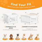 NEWBULIG Dog Playpen 6-Panel, 24IN Puppy Playpen, Stable Dog Play Pen Indoors/Outdoor with Secure Locking Door, Plastic Pet Fence for Small & Medium Dogs