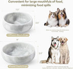 Karibiber Grey Marble Dog Bowl, 6lbs Non-Slip,Non-Tipping Heavy Dogs Food Bowl, Large Dog Dish, Weighted Food and Water Bowls for Large Dogs, Natural Marble, Easy to Clean, Holds 6 Cups