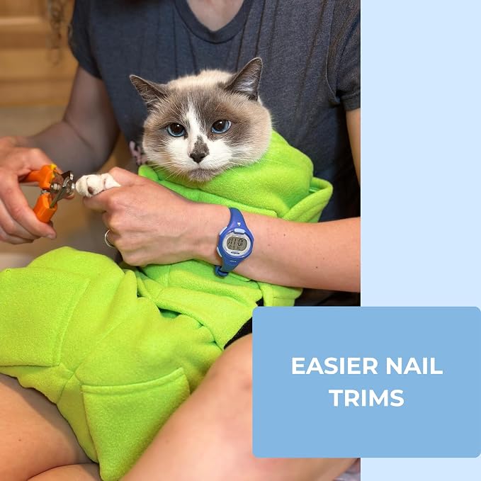 Calm & Cozy® Cat Swaddle Wrap for Large Cats (Lavender, Large) | Patented Access Points, Nail Trimming, Grooming, Medication, Vet Visits