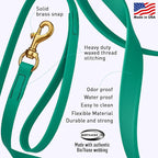 Viper Biothane K9 Working Dog Leash Waterproof Lead for Tracking Training Schutzhund Odor-Proof Long Line with Solid Brass Snap for Puppy Medium and Large Dogs, 15ft Teal