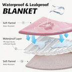 Pet Blankets for Cats - Waterproof Cat Blanket Washable - Sherpa Fleece Puppy Blanket, Soft Plush Reversible Throw Protector for Bed Couch Car Sofa, 25"X30", Pink Bows