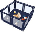 Dog Playpen 50 × 50 inch, Puppy Playpen with Bottom, 32 Inch Height Pet Playpen