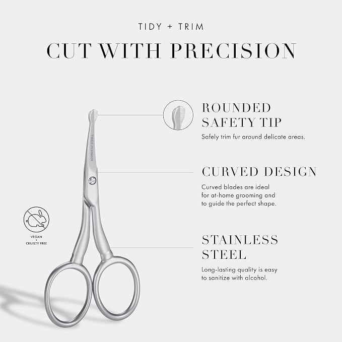 Tweezerman Pet Grooming Scissors-Rounded Tip Trimming Scissor for Dogs/Cats