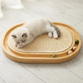 Sisal Cat Scratcher Toy with Ball Track, Natural Scratching Pad | Wooden Cat Toy with Non-Slip Base, For Indoor Cats, Suitable for Kittens and Medium Cats, No Assembly Required