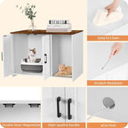 DWANTON Litter Box Enclosure, Wooden Cat Washroom Indoor, 27.6", 107WVV