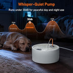 MISFANS Ceramic Dog Water Fountain, 4L/135oz/1.1Gal – All-Ceramic Body with Copper Water Spout – Pet Drinking Fountain for Medium & Small Dogs, Ultra-Quiet Pump, Includes 3 Filters & Sponges