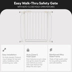 BalanceFrom Easy Walk-Thru Safety Gate for Doorways and Stairways with Auto-Close/Hold-Open Features, 30-Inch Tall, Fits 29.1-33.8 Inch Openings, White | 30" Tall Gate for Doorways and Stairways with Auto-Close/Hold-Open