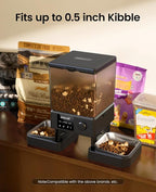 oneisall 5G WiFi Automatic Cat Feeder for 2 Cats, App Control, 20 Cups/5L | Timed Meals, Feed Now, Feeding Logs, Slow Feed, Precise Portions, 10s Voice Recorder, Family Sharing, Stainless Steel Bowls