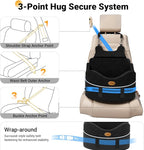【Master Crafted for Medium Dogs】 PetDance Dog Car Seat with Anti-Tip Design | Cooling Cushion Dog Car Bed for Medium & Small Dogs Up to 50 lbs, 30% Extra Spacious, Anti-Slip Base, Premium Matte Black