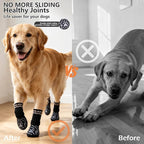 EXPAWLORER Dog Socks for Hot Pavement to Prevent Licking Paws, Non-Slip Dog Grippy Booties Shoes for Hardwood Floors, Traction Control Boots & Paw Protectors for Small Medium Large Senior Dogs Black S