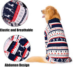 Dog Recovery Suit After Surgery Female Male, Medium Large Dog Neuter Shirt Cone Alternatives Prevent Licking Surgical Onesies (Christmas Blue, 4XL)