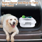 Dog Food Storage Container，10-25 lbs Airtight Collapsible Cat Food Storage Container with Attachable Wheels, Portable Handle, Dog Food Scoop for Dog Cat Bird Pet Dry Food Storage Bin Light Grey