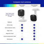myQ Indoor Plug-in Security Camera Gen 2 – 2K Smart Wi-Fi Camera with Night Vision, Baby and Pet Monitor, Motion Detection and Alerts, 2-Way Audio & App Control
