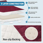H.VERSAILTEX Couch Cover for Dogs Washable 100% Waterproof Sofa Cushion Cover Dog Bed Cover Non-Slip Pet Blanket for Sofa Cushion Protector, 35" x 74", Burgundy