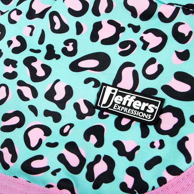 Jeffers Expression Dog Coat Waterproof Ripstop Winter Jacket 22" – 240g Insulated Blanket, Adjustable Belly & Chest Straps, Reflective Strips, Small to Large Breeds, Outdoor & Travel - Party Cheetah