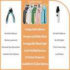Reinvented Pet Nail Clippers for Your Pal - [USB Rechargeable] - LED Light for Bloodline | Razor Sharp and Durable Blade | Vets Recommended Trimming Tool for Dogs and Cats - Green