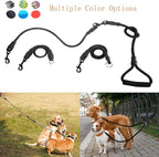 3 in 1 Durable Nylon Dog Leash with Padded Handle, 360° Swivel No Tangle Climbing Rope Removable Pet Traction Rope, Lead for Medium Large Dogs Black