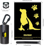Metal Dog Poop Bag Holder w/Leash Clip|Durable Scratch-Resistant Aluminum|15 Bags+3 Accessories(Black)