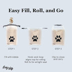 (re)zip Large Roll Top Pet Dry Food Storage Bag 40-Cup, BPA-Free, Food-Grade, Pet-Safe, Freshness Seal for Camping, Long Term Boarding, Travel & Daily Use, Machine Washable, Black