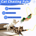 Interactive Cat Toys for Indoor Cats, Door Hanging Flying Bird Feather Toy | USB Rechargeable Automatic Cat Enrichment Toy for Exercise and Mental Stimulation, Keeps Kittens and Adult Less Bored