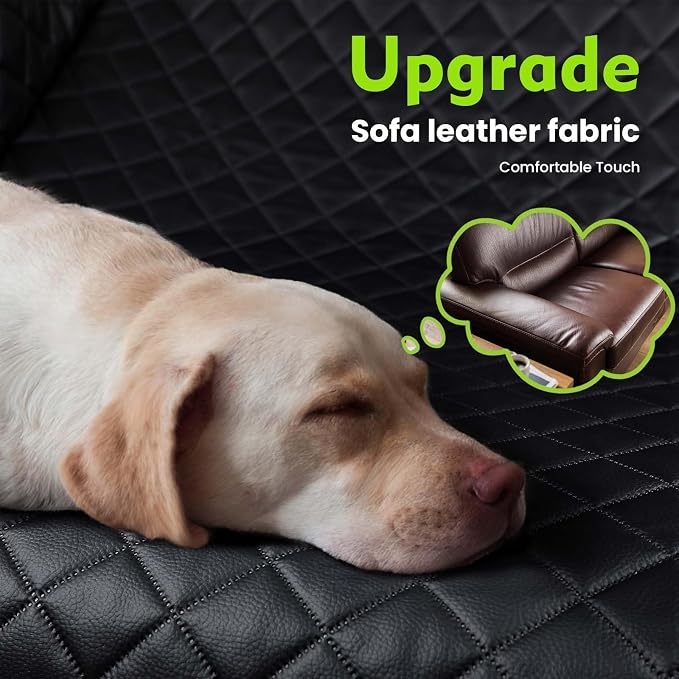 Dog Car Seat Cover for Back Seat, Waterproof Leather Fabric Back Seat Extender for dogs 52.4 * 24.4in, Foldable in The Car, Hard PVC Panels Bottom Support to 330 lbs, for Cars/Mid-Size SUV/Small Truck