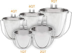 Fuzzy Puppy Flat Sided Pail with Dual Hooks, Snugly Fit On Dog, Cat and Critter Crates & Cages, Heavy Duty Stainless Steel | 1 Quart, (PN: FSP-1)