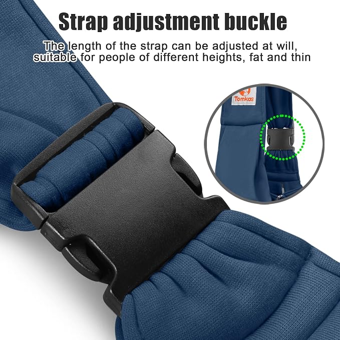 Tomkas Small Dog Sling Carrier - Zipper Pocket & Adjustable Strap - for 3-10 lbs Pets(Dark Blue)