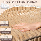 Dog Car Seat Cover, Soft Plush Waterproof Back Seat Protector, Tan | Non-Slip Backing, Full Bench Coverage, Hair, Dirt & Scratch Defense, Machine Washable, Fits Cars, SUVs & Trucks