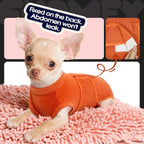 FUAMEY Dog Recovery Suit Male,Dogs Surgery Neuter Suits Puppy Spay Shirts for Female Protect Dog's Skin Anti Licking Abdominal Wounds Doggie Onesie Pet Bodysuit Alternative to Cone Orange L