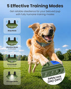 Dog Training Collar with Remote, 4-Mode Beep/Vibe/Shock/Light, IPX8 | Electronic Dog Shock Collar, E-Collar, Rechargeable, 3300FT, Fits Small Medium Large Dogs
