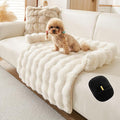 Dog Couch Bed for Dogs & Cats (29.5"x29.5"), Washable Plush Dog Bed for Couch with Bolster, Non-Slip Bottom, Furniture Protector for Sofa, Bed & Car Seat