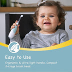 Papablic Baby Sonic Electric Toothbrush for Aged 0-3 Toddler, Blue | BabyHandy 2-Stage Toddler Electric Toothbrush for Babies and Toddlers Ages 0-3 Years