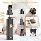 Dog Clippers Grooming Kit and Paw Trimmer for Heavy Thick Hair&Coats | 3-in-1 Clipper+Paw Trimmer+Nail Grinder, <60dB Quiet, Cordless,LED Display, 4 Guide Combs, Detachable Titanium-Ceramic Blade