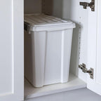 IRIS USA Dog Food Storage Container, Up to 30 lbs, White, Made in USA | Includes 2-Cup Sccop, Stacklable, BPA-Free, 4 Secure Latches, Bird Seed, Chicken Feed, Pellets, Camping