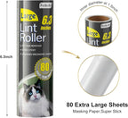 Fedicelly Large Lint Rollers Pet Hair Extra Sticky Refills,Mega Value Set 6.3 inches Wider with 320 Sheets for Cat and Dog Hair Removal,80 Sheets Per Roller
