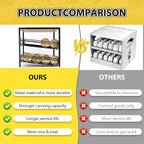 Bamboo & Iron Cat Food Organizer, 2-Tier Stackable Rack Holds 48 Cans 3oz | FIFO auto slide-down,Flat top storage, Organizes pantry & pet food cans