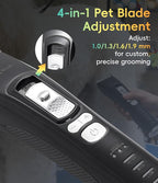 Dog Grooming Clippers for Thick Heavy Coats 3 Speeds Low Noise Pet Grooming Kit Cat Eletric Clipper with 10FC Ceramic & Stainless Steel Blade,Black