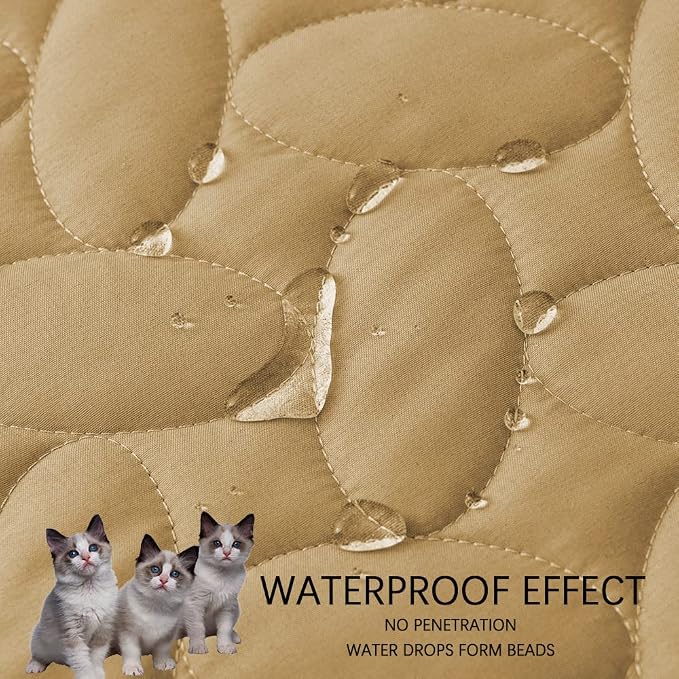 Ameritex Waterproof Pet Bed Cover Anti-Slip Dog Bed Blanket for Sofa and Furniture Waterproof New Pattern Design (Sand, 30x80 Inch (Pack of 1))