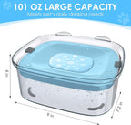 3L Dog Water Bowl No Spill, 101oz Large Spill Proof Dog Bowl Reduce Refill, Anti Splash No Mess Dispenser Dripless Slow Drinking Water Bowl for Sloppy Messy Drinkers (Sky Blue)
