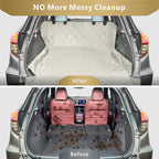 F-color SUV Cargo Liner for Dogs - Heavy Duty Cargo Cover for Mid-Size SUVs | Water Resistant, Bumper Flap, Non-Slip Mat, Car Trunk Dog Car Seat Cover Prevents Scratches Pet Hair Mud Dirt for Sedans Vans