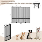 SNUOWU Full Metal Freestanding Dog Gate with Door, 36''Height Foldable Pet Dog Fence for Indoor & Outdoor, 2 Panels Extra Wide Free Standing TallDog Gates for Doorways,House,Stairs,Porch,Deck,Yard