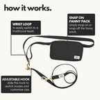 Hands Free Dog Leash with Treat Pouch - Waterproof Cross Body and Waist Leash for Dog Walking and Training with Poop Bag Holder - Cute Walking Accessories