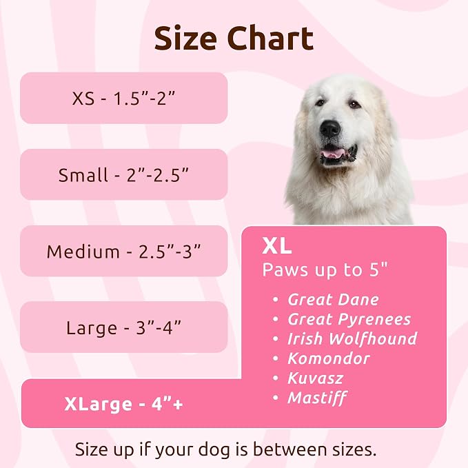 PawZ Rubber Dog Boots for Large Paws - All-Weather Waterproof Dog Shoes, Anti-Slip Traction for Rain, Snow, Mud & Hot Pavement - Pull-On Dog Booties, Pink - X-Large (4" +) - Pack of 24