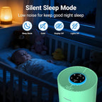 2 Pack Cobectal Air Purifiers for Home Bedroom, Air Cleaner with HEPA 3-in-1 Filter for Room up to 1050 ft², Aroma Function, Sleep Mode, Portable Air Purifiers for Office, Dorm, RVs, Hotel, Green