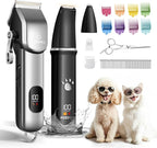 Dog Grooming Kit Dog Clippers for Grooming for Thick Curly Coats | Professional Pet Hair Shaver Paw Trimmer Cordless Rechargeable Low Noise for Dogs Cats Animals Face Ear